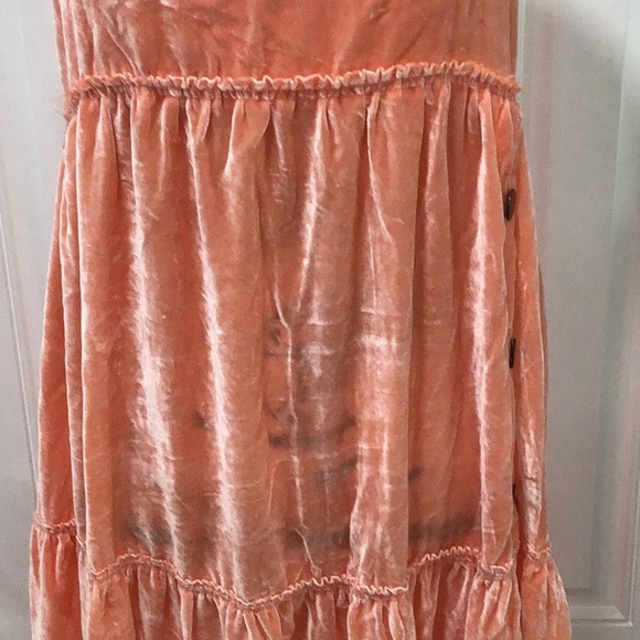 🆕 FREE PEOPLE Tiered Velvety Sleeveless Maxi Dress Salmon - Picture 3 of 12